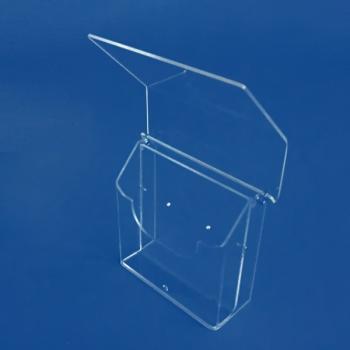 Preview: Wetterfester Prospekthalter mit  Klappe DIN A5 Querformat  für außen