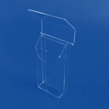 Preview: Wetterfester Prospekthalter mit  Klappe DIN A6 Hochformat  für Außen