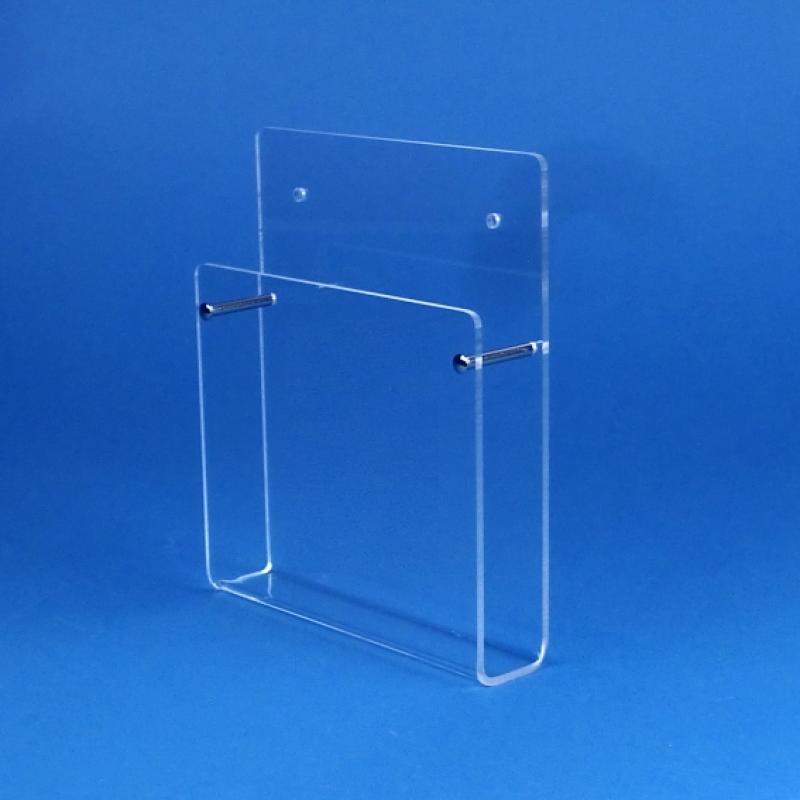 5 Stück Wandprospekthalter DIN A4 Hochformat - Klare Kunststoff Halterungen