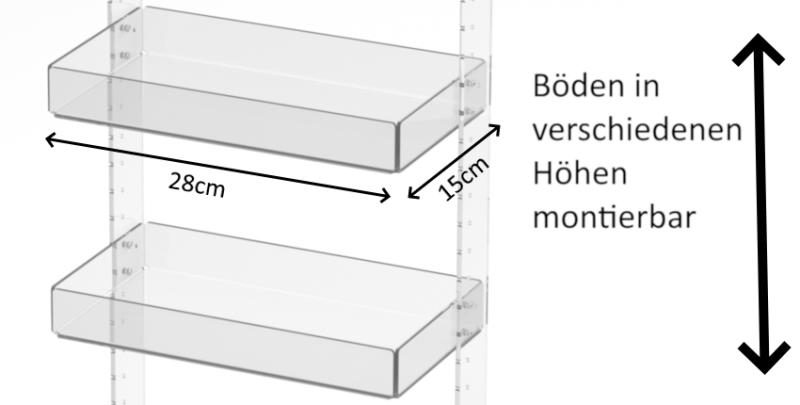variables Verkaufsregal, senkrecht, Topschild