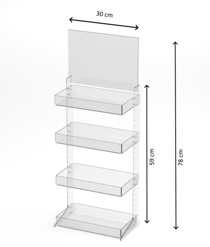 variables Verkaufsregal, senkrecht, Topschild
