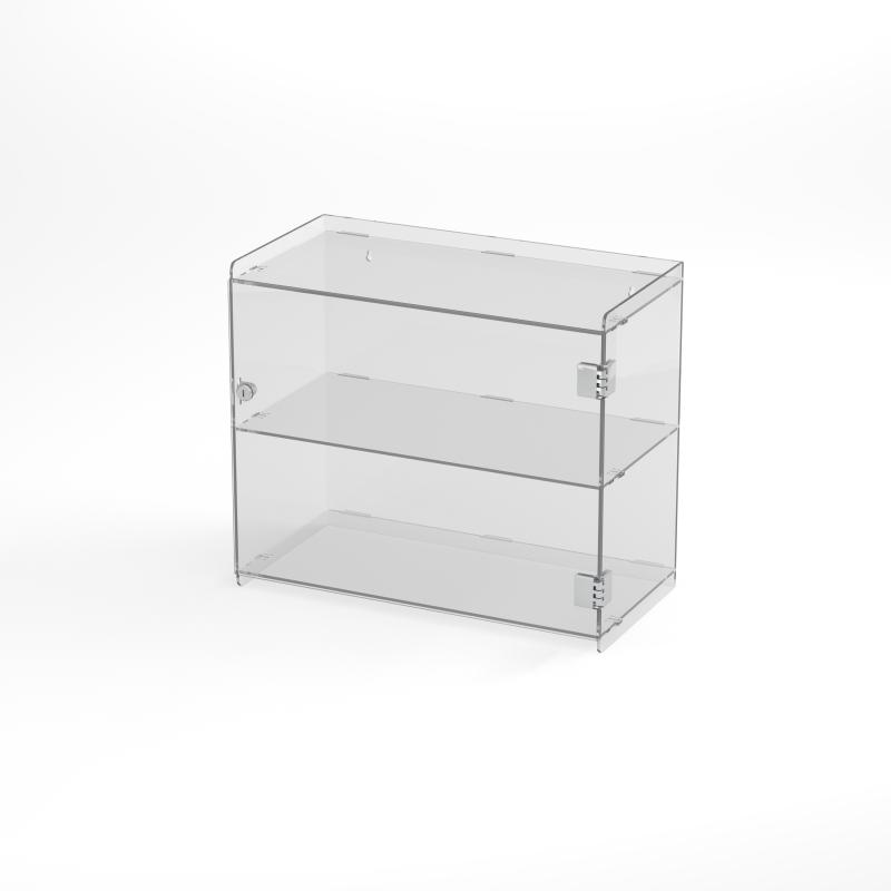 Vitrine aus transparentem Acryl Gr. X - 2 Fächer - 50 breit