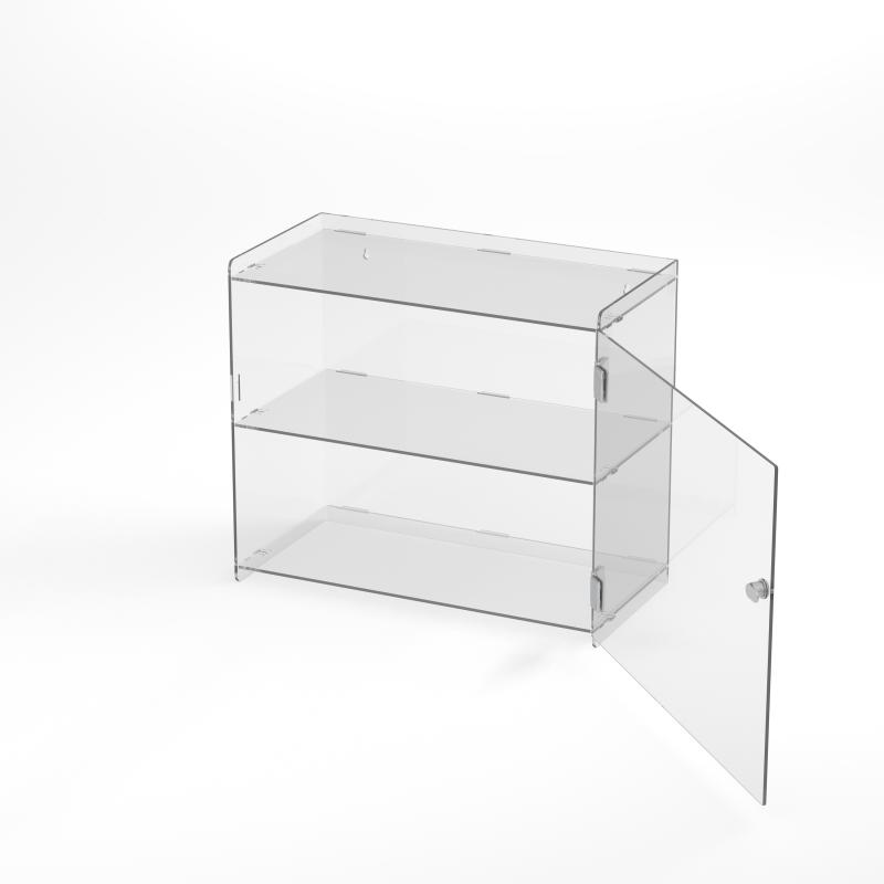 Vitrine aus transparentem Acryl Gr. X - 2 Fächer - 50 breit
