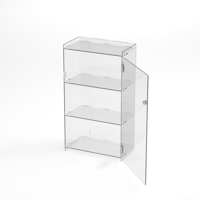 3-fach Vitrine geöffnet