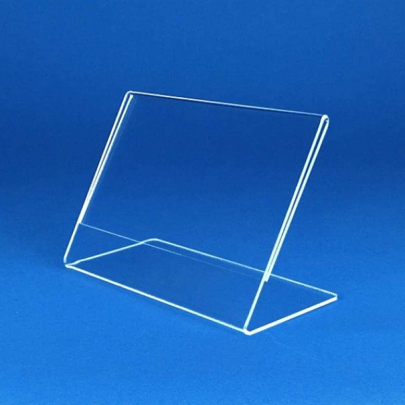 DIN A7 Aufsteller 10x Querformat Glas Preisschilder L-Ständer Preisschild Plexi 