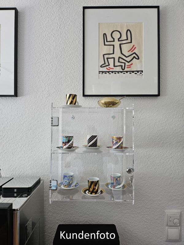 Vitrine aus transparentem Acryl Gr. V - 2 Fächer
